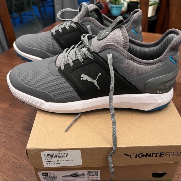 Puma Ignite Elevate Men’s Golf Shoes Gray and Black 9.5 Regular Soft Spikes - Picture 4 of 11